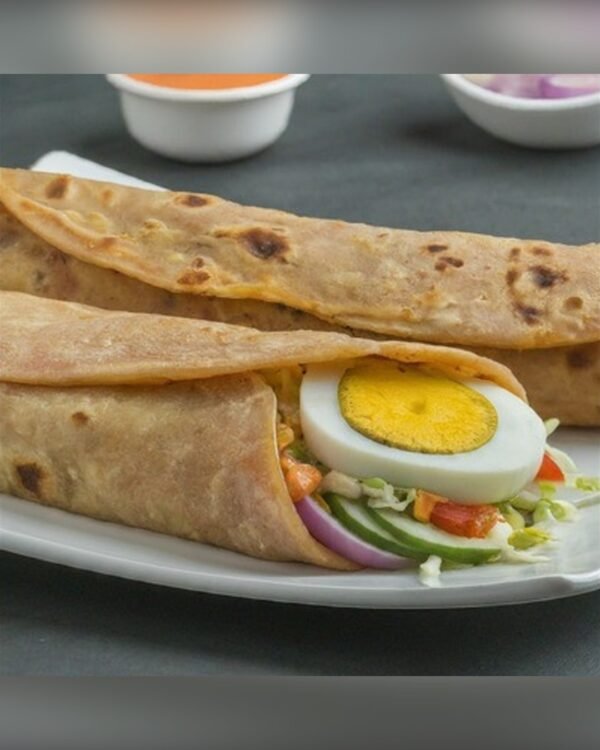 Masala Egg Wheat Paratha Roll