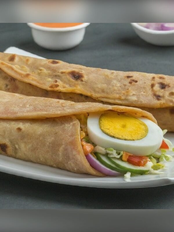 Masala Egg Wheat Paratha Roll